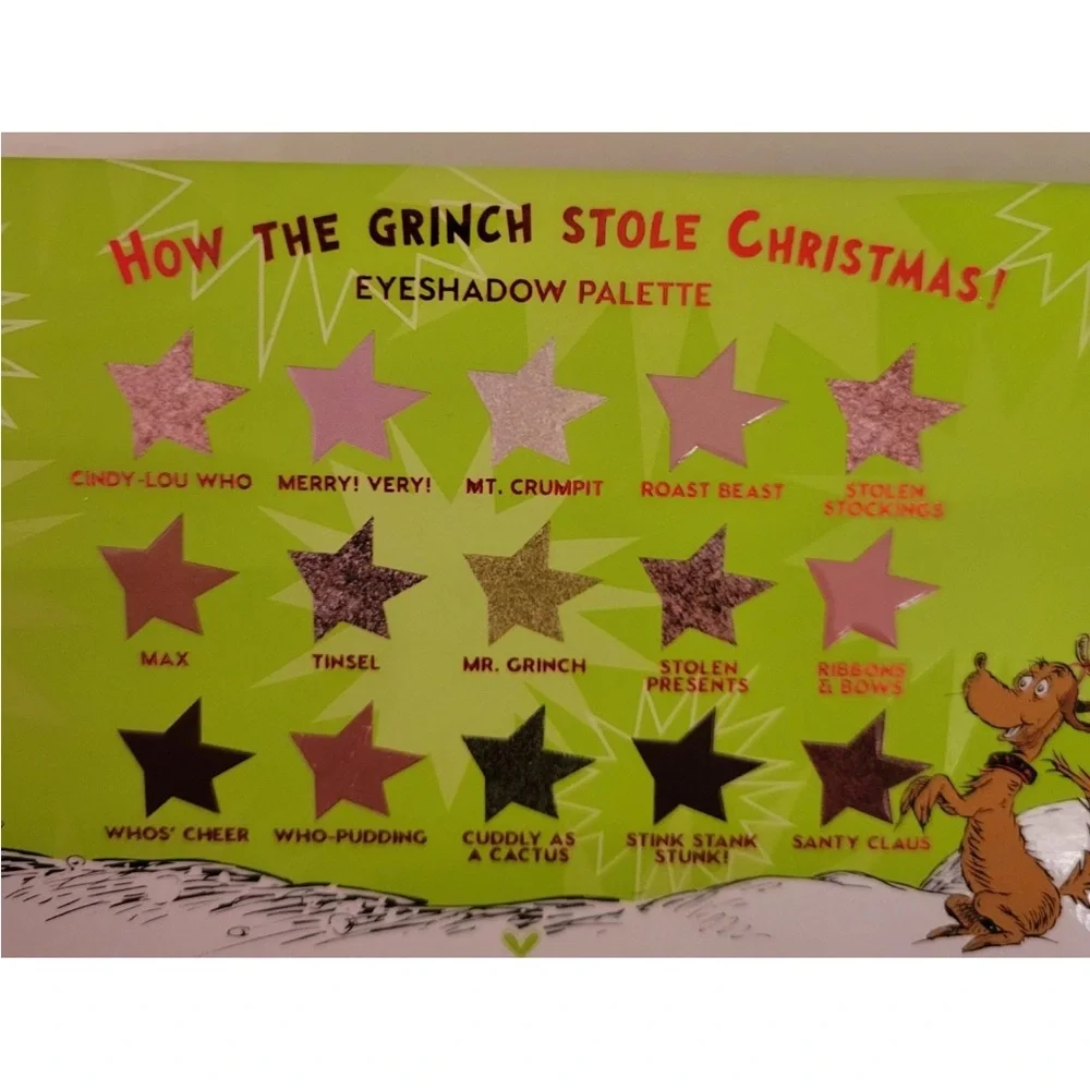 Colourpop x How the Grinch Stole Christmas 15 Pan Eyeshadow Makeup Palette NEW